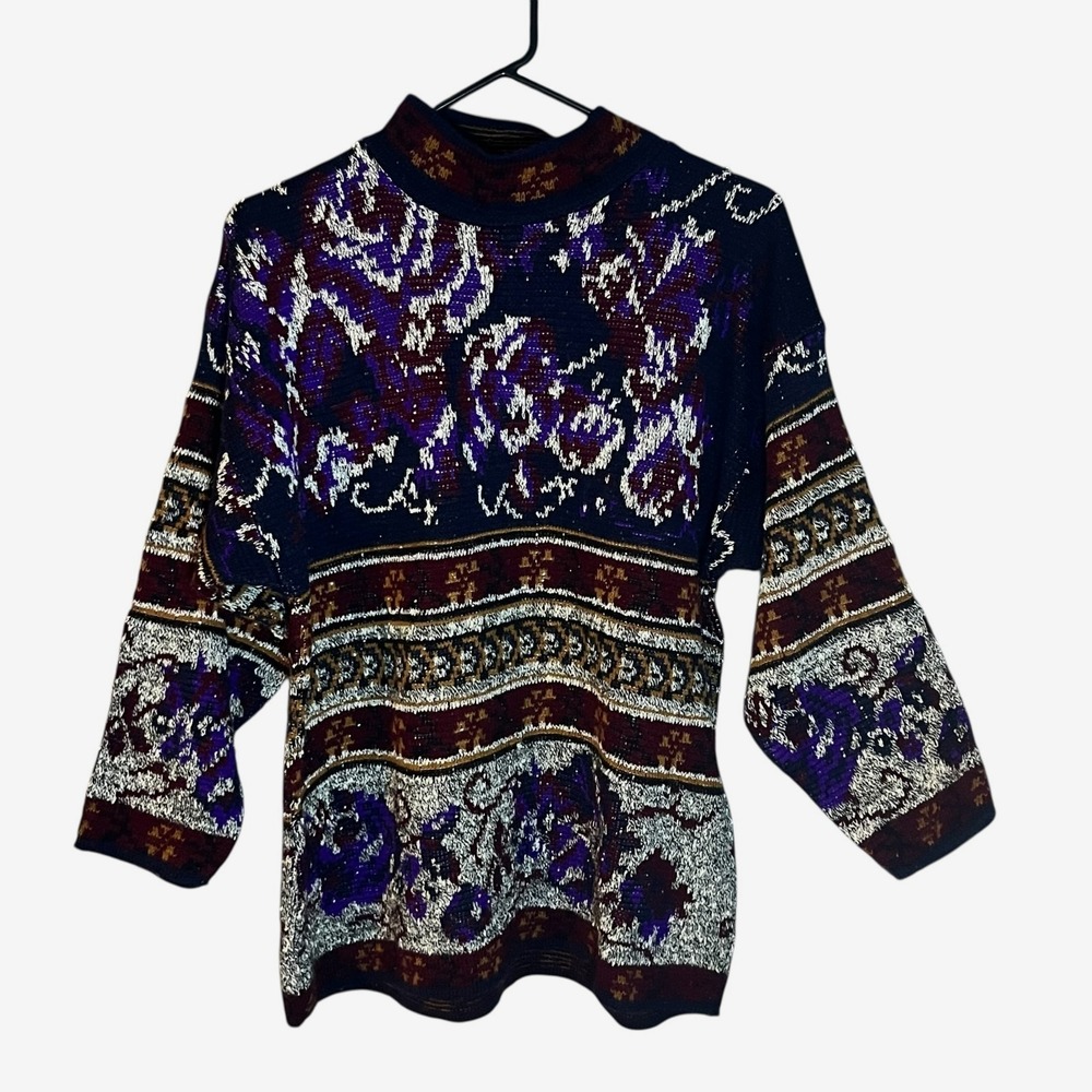 Colter Bay VTG Women's Mock Neck Sweater USA Made 3/4 Sleeve L